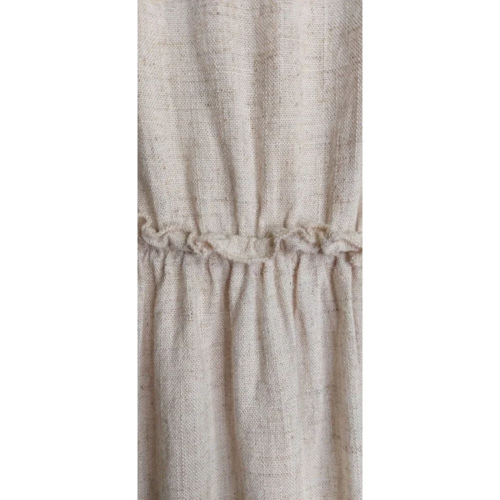 Pink Lily Women's Dress~Linen Blend~ Sleeveless~Ruffled~Tie Straps~Size Large - Picture 5 of 10